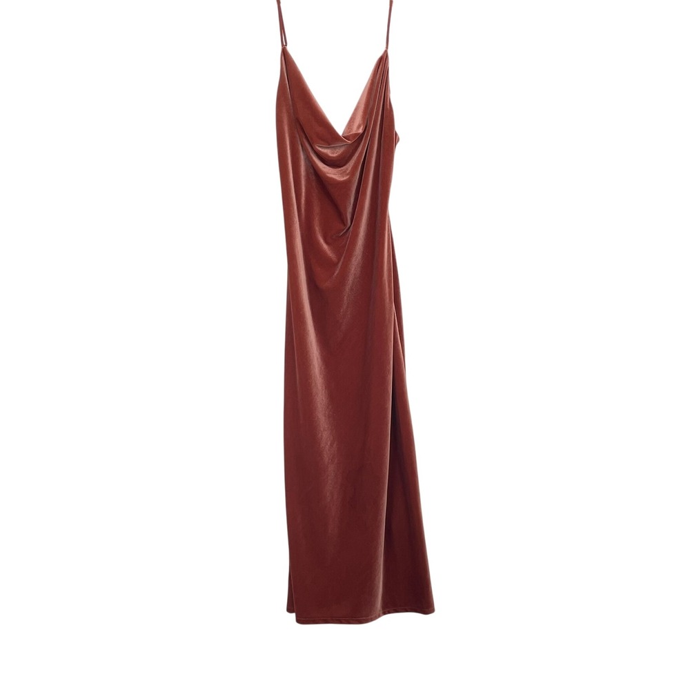Jenny Yoo Collection Women Copper Velvet Cowl Neck Slip New Years Gown Dress 8 - Picture 2 of 10